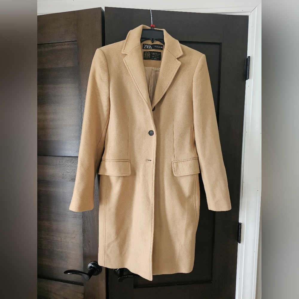 Zara Women's Classic Camel Wool Coat